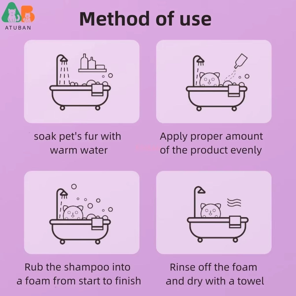 Dog Shampoo and Conditioner Hypoallergenic Dog Shampoo for Smelly Dogs Fragrance Pet Shower Gel Cat and Dog Shower Gel